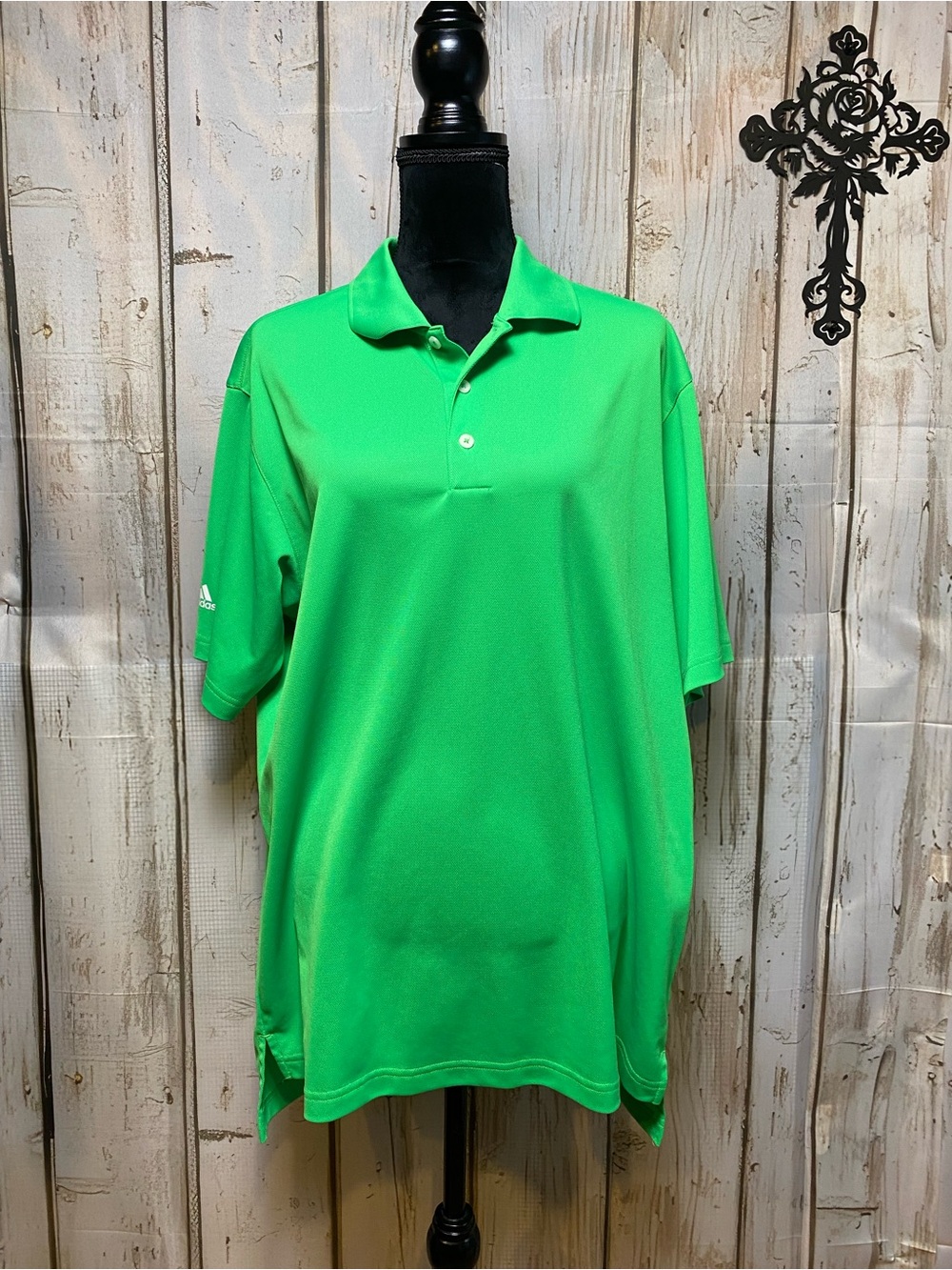 adidas Men’s Neon Green Short Sleeve Polo Sz-L